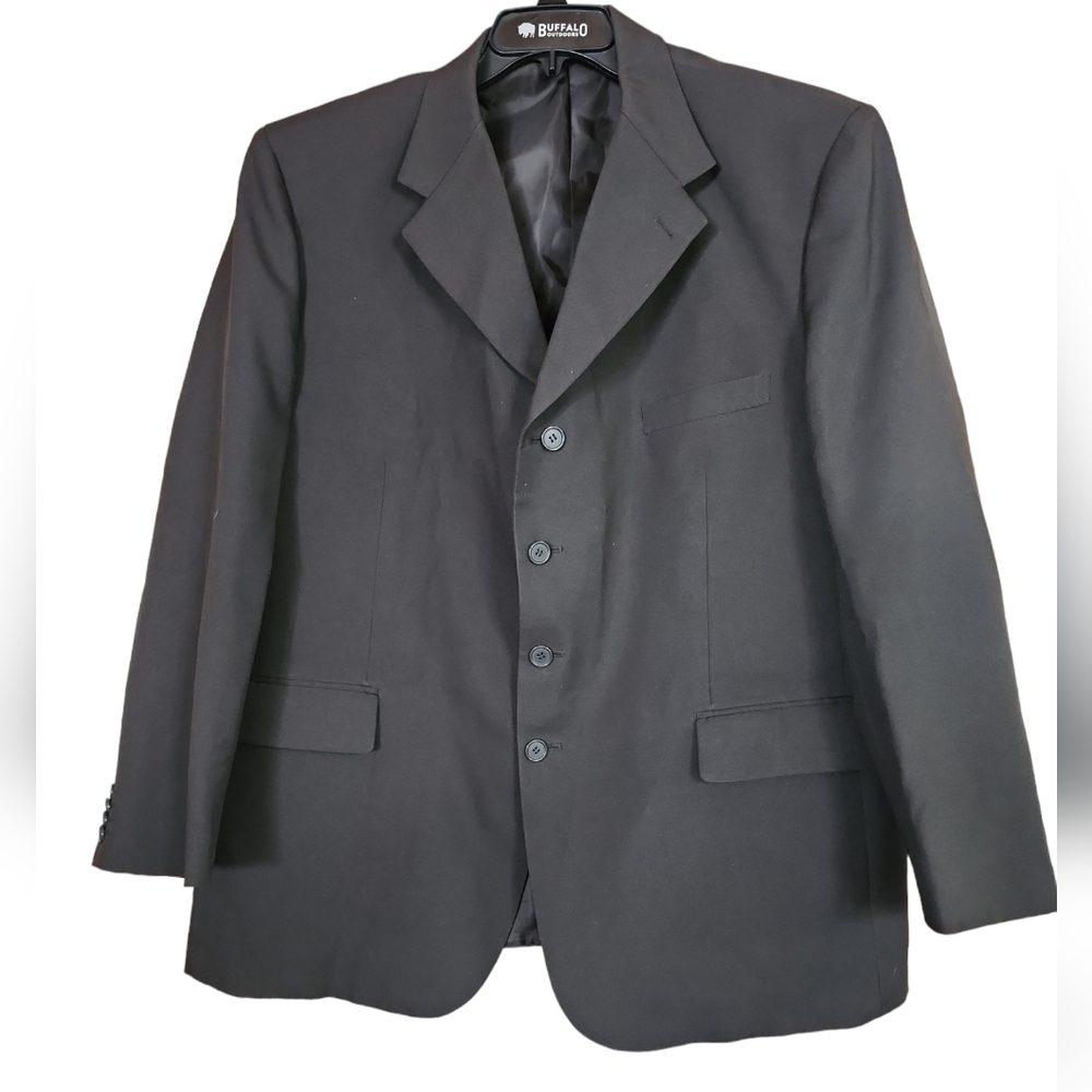Lucci Collezione Mens Black Green Jacket Sports Coat Italy